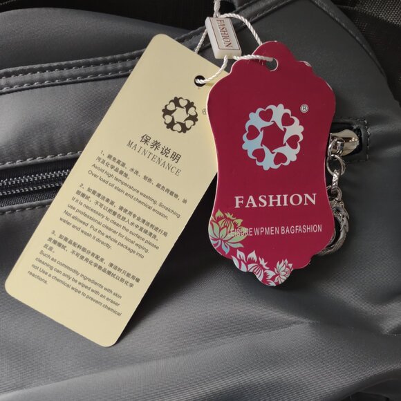 NWT Nineteen O.5 Anti-theft Sporty Hand Bag Multiple Sections Nylon Gray Color - Picture 16 of 16